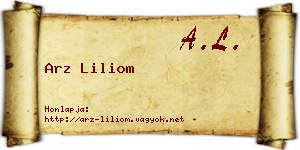 Arz Liliom névjegykártya